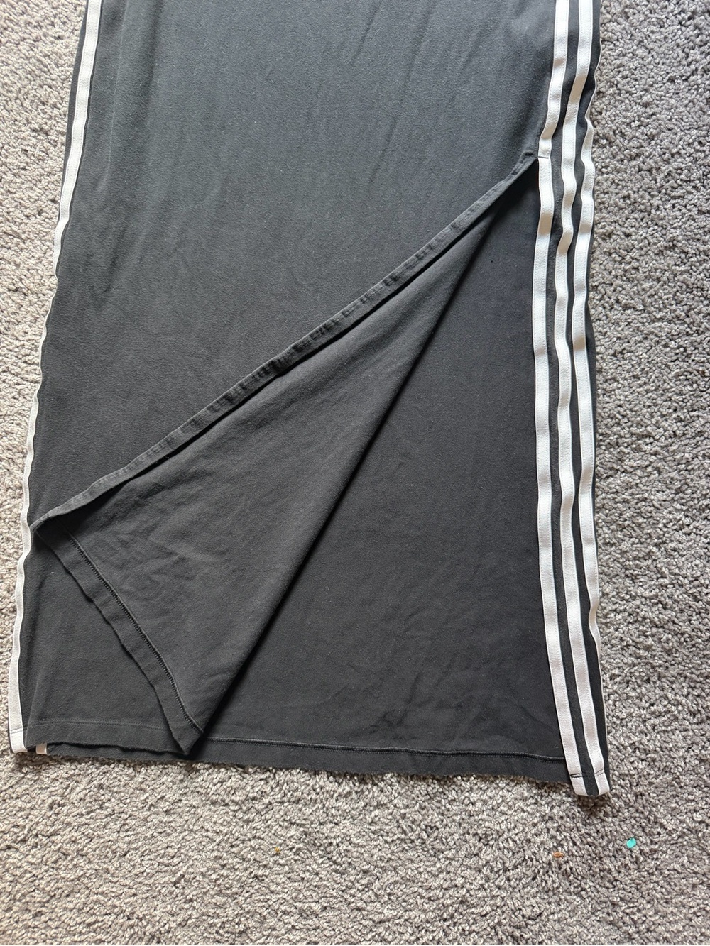 adidas Black Maxi Dress with White Side Stripes - Picture 2 of 8